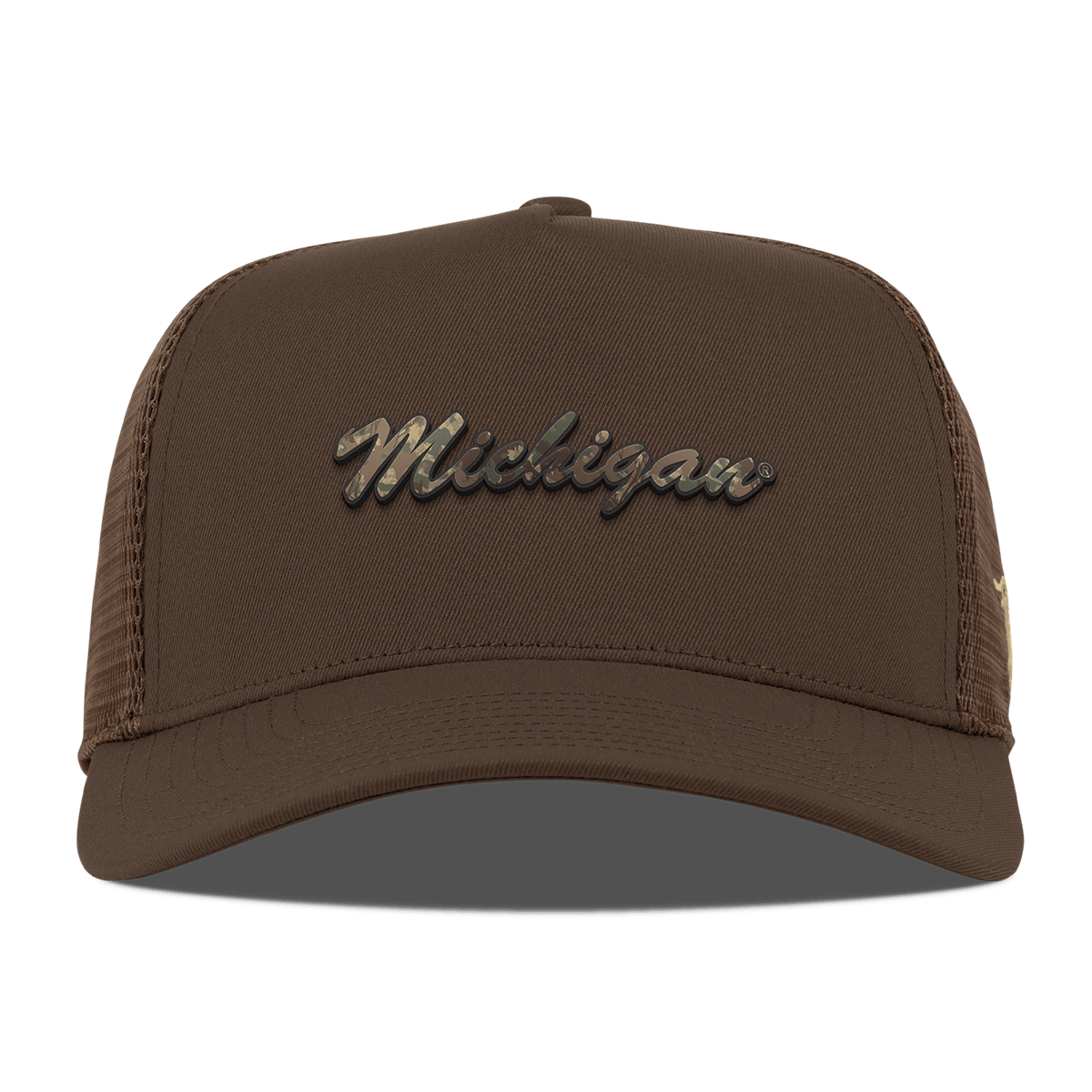 University of Michigan "Michigan Timber Camo Series" Curved 5 Panel Trucker Brown