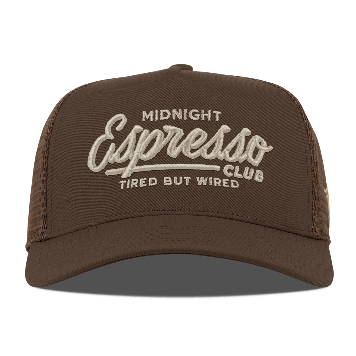 Midnight Espresso Club Curved 5 Panel Trucker Brown