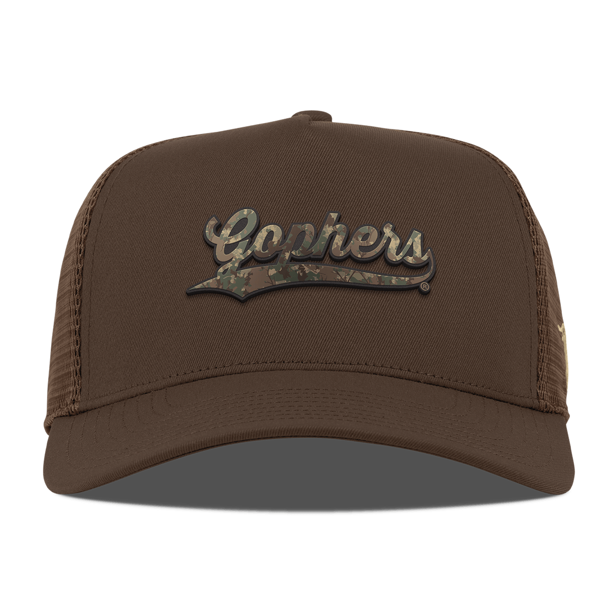 University of Minnesota "Minnesota Timber Camo Series" Curved 5 Panel Trucker Brown