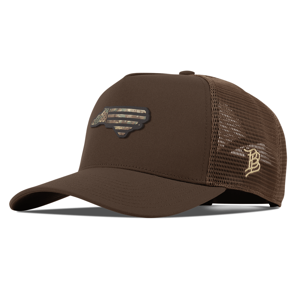 North Carolina Timber Camo Patriot Curved 5 Panel Trucker Brown