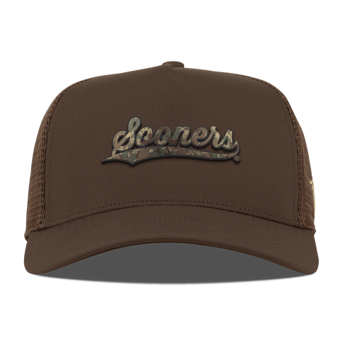 University of Oklahoma "Oklahoma Timber Camo Series" Curved 5 Panel Trucker Brown
