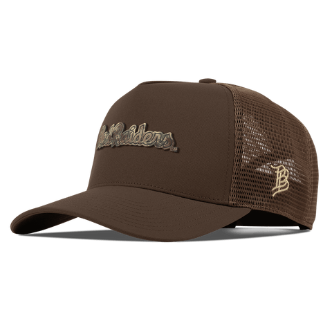 Texas Tech University "Red Raiders Timber Camo Script" Curved 5 Panel Trucker Brown