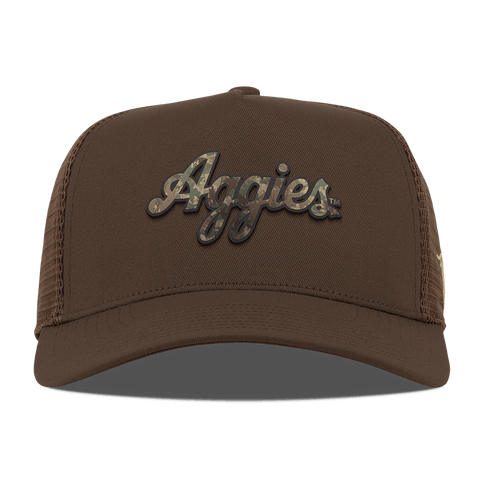 Texas A&M University "Texas A&M Timber Camo Series" Curved 5 Panel Trucker Brown