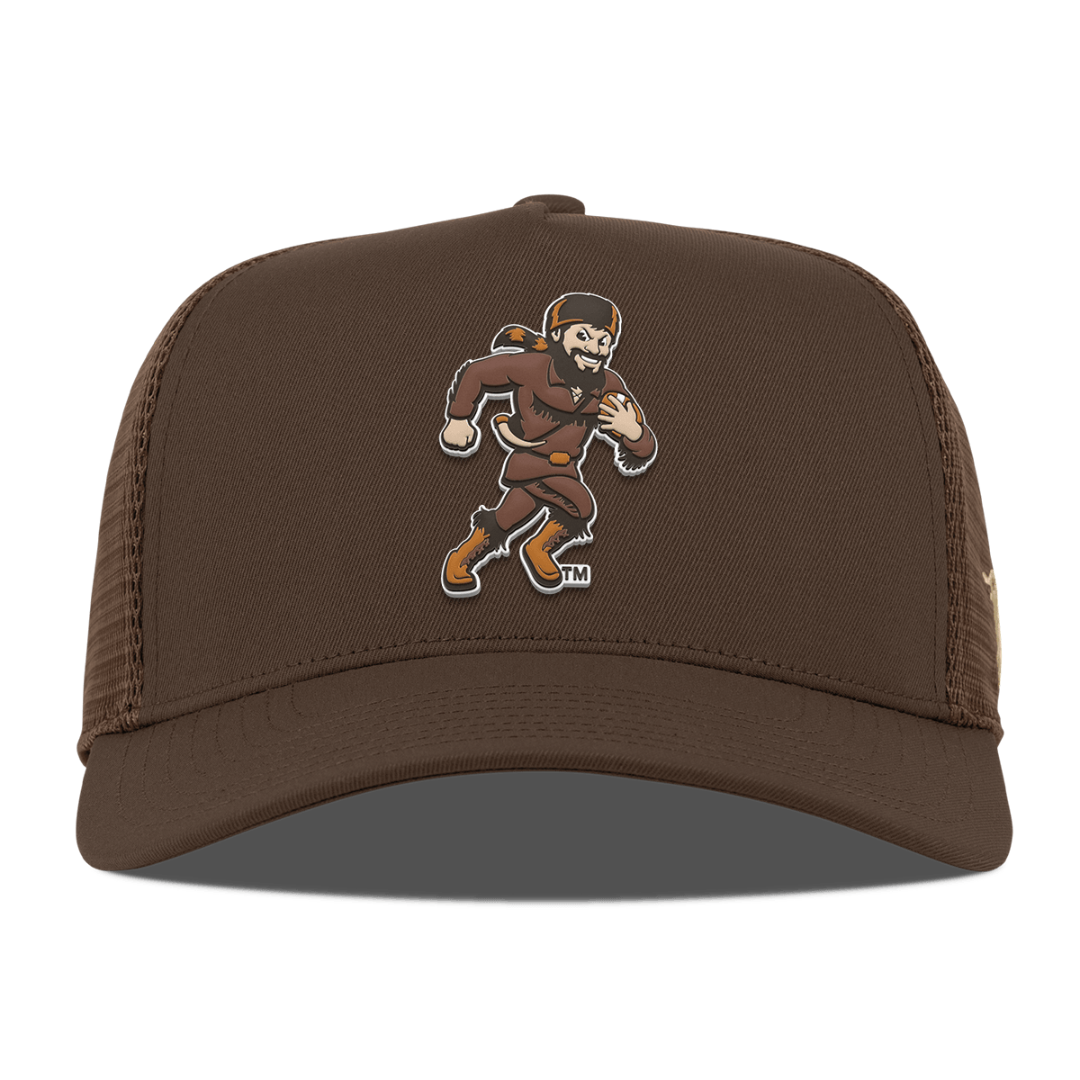West Virginia University "WVU Mountaineer Football Logo" Curved 5 Panel Trucker Brown