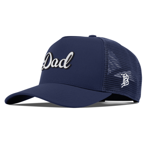 Dad Script Curved 5 Panel Trucker Navy
