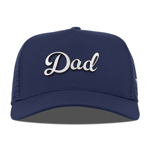 Dad Script Curved 5 Panel Trucker Navy
