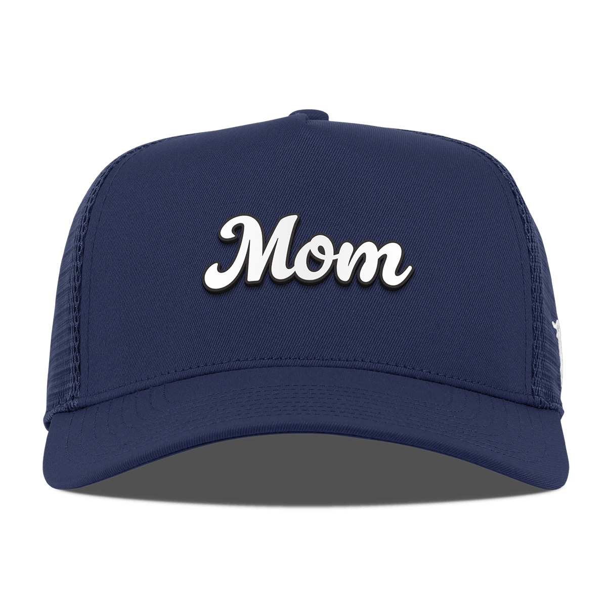 Mom Script Curved 5 Panel Trucker Navy