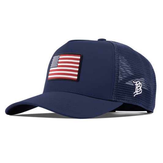 Old Glory Curved 5 Panel Trucker Navy