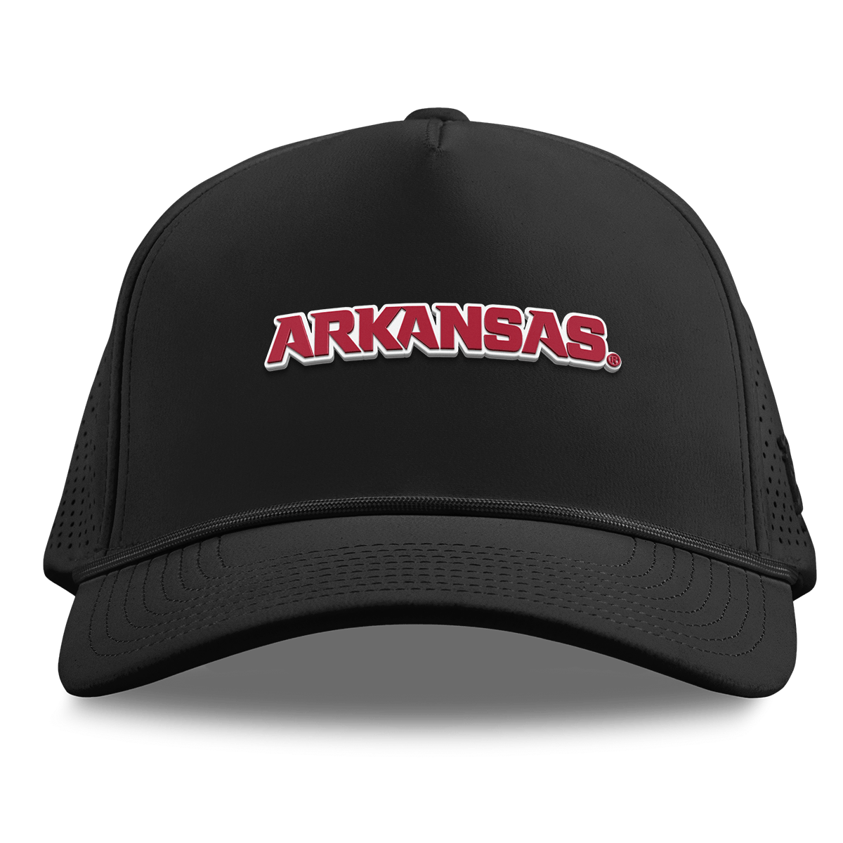University of Arkansas "Arkansas Block" Curved Elite XGen™ 5 Panel Rope Black