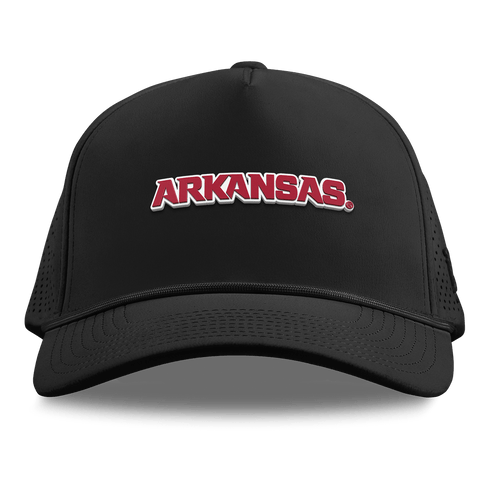 University of Arkansas "Arkansas Block" Curved Elite XGen™ 5 Panel Rope Black