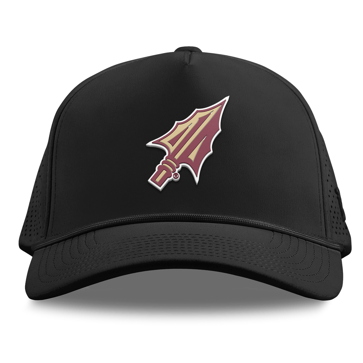 Florida State University "FSU Spear Tip" Curved Elite XGen™ 5 Panel Rope Black