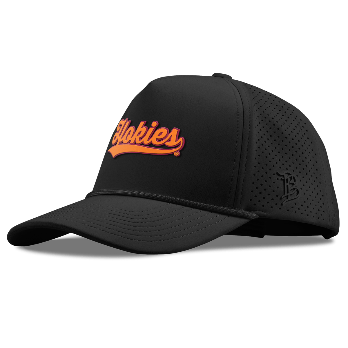 Virginia Tech University "Hokies Script" Curved Elite XGen™ 5 Panel Rope Black