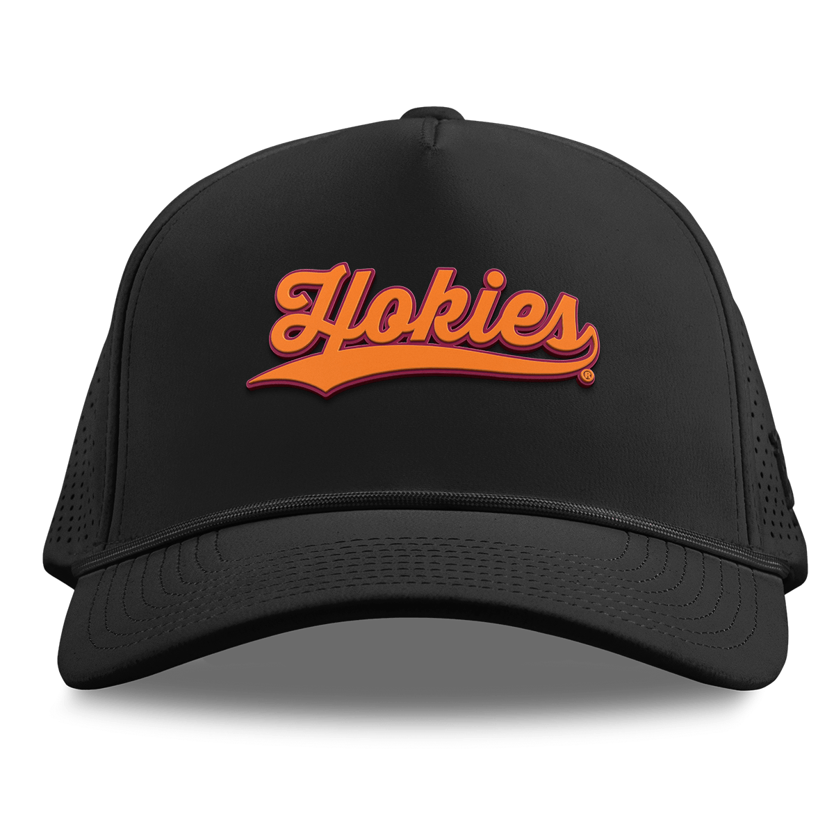 Virginia Tech University "Hokies Script" Curved Elite XGen™ 5 Panel Rope Black