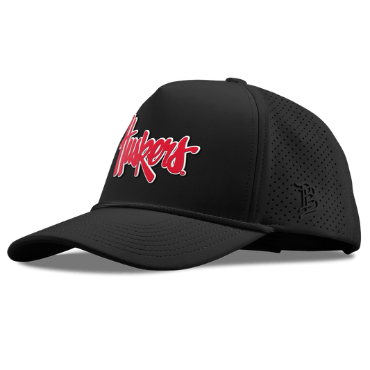 University of Nebraska "Huskers Script" Curved Elite XGen™ 5 Panel Rope Black