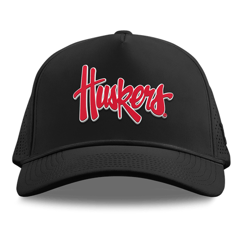 University of Nebraska "Huskers Script" Curved Elite XGen™ 5 Panel Rope Black