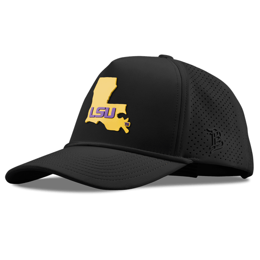 Louisiana State University "LSU Gold State" Curved Elite XGen™ 5 Panel Rope Black