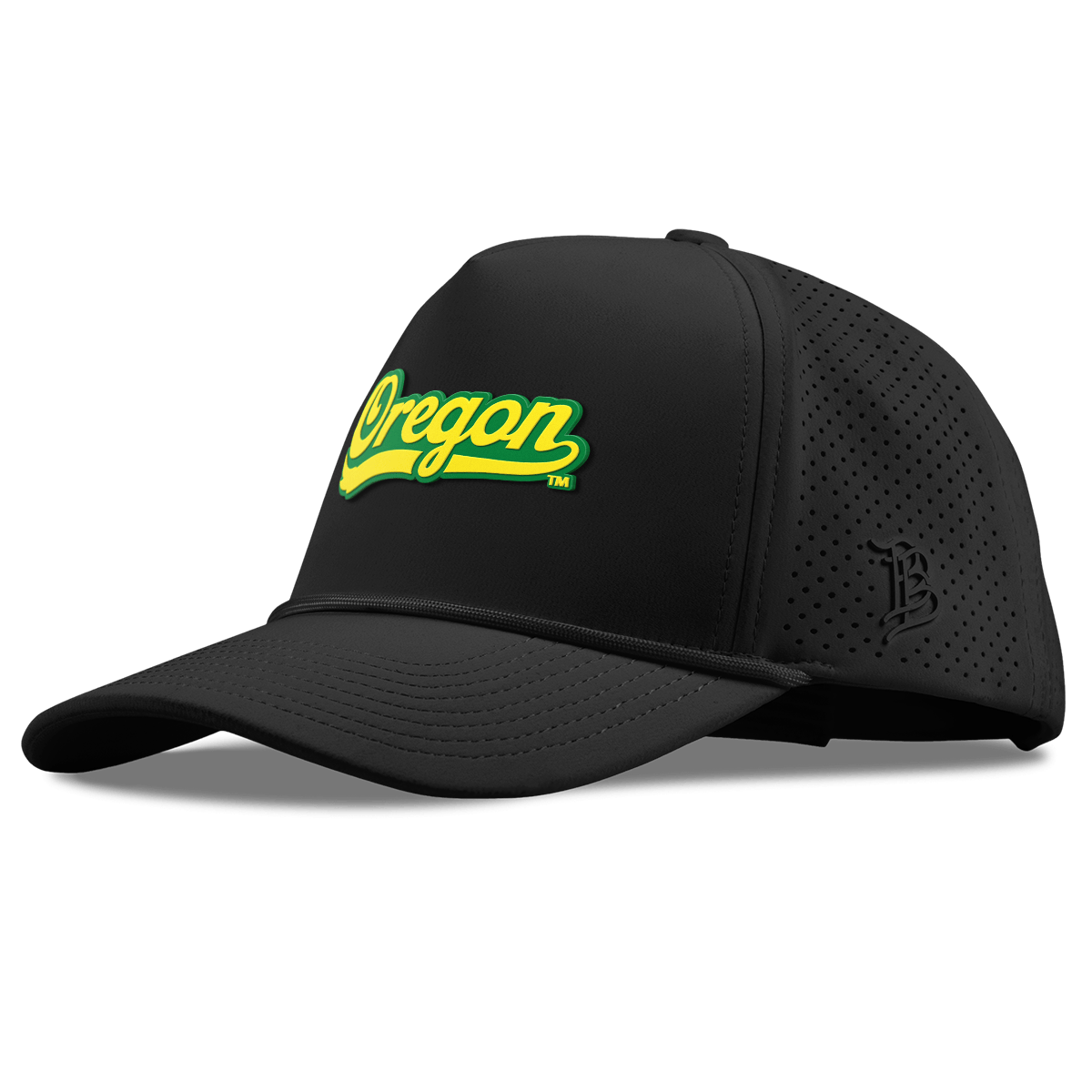 University of Oregon "Oregon Script" Curved Elite XGen™ 5 Panel Rope Black