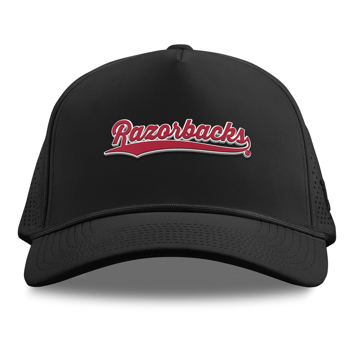 University of Arkansas "Razorback Script" Curved Elite XGen™ 5 Panel Rope Black