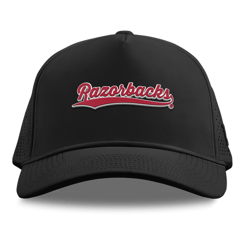 University of Arkansas "Razorback Script" Curved Elite XGen™ 5 Panel Rope Black