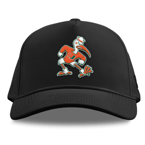 University of Miami "Sebastian the Ibis" Curved Elite XGen™ 5 Panel Rope Black