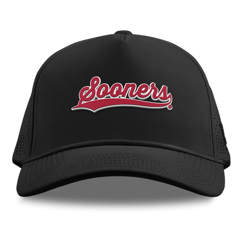University of Oklahoma "Sooners Script" Curved Elite XGen™ 5 Panel Rope Black