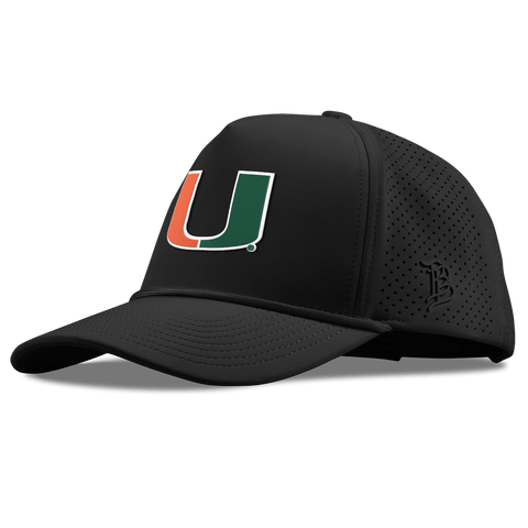 University of Miami "Miami Team Logo" Curved Elite XGen™ 5 Panel Rope Black