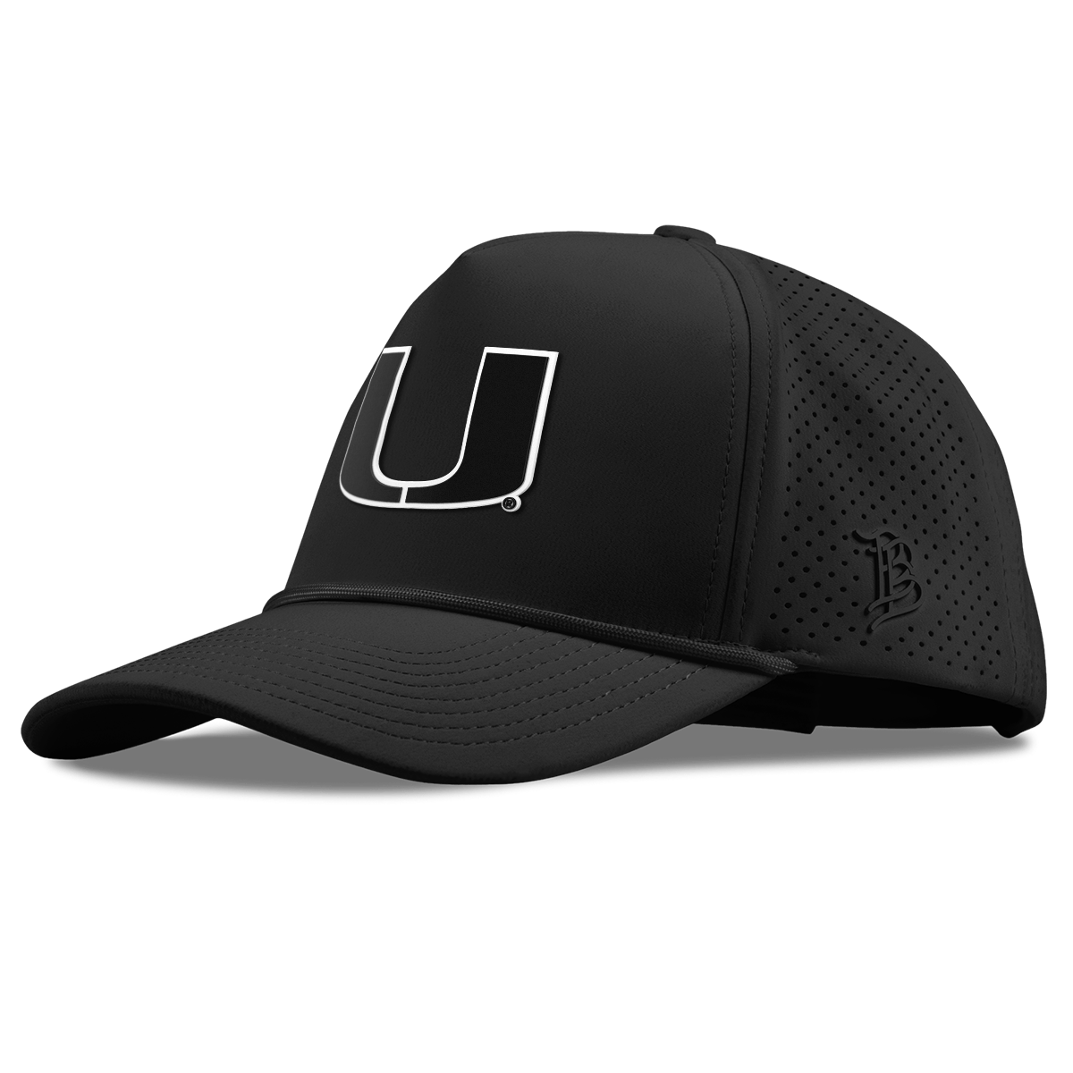 University of Miami "Vintage Miami Team Logo" Curved Elite XGen™ 5 Panel Rope Black