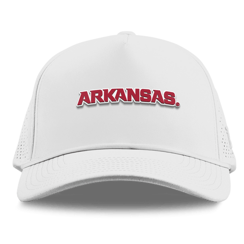 University of Arkansas "Arkansas Block" Curved Elite XGen™ 5 Panel Rope White