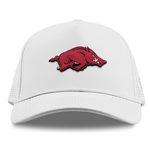 University of Arkansas "Arkansas Team Logo" Curved Elite XGen™ 5 Panel Rope White