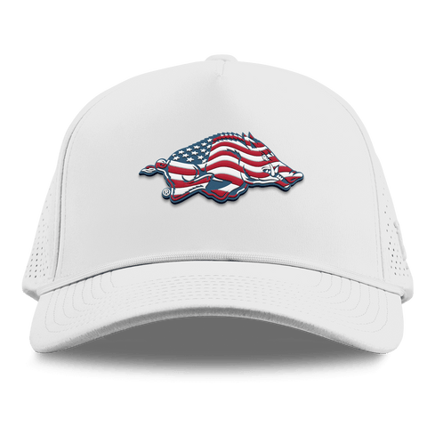 University of Arkansas "Arkansas Stars & Stripes" Curved Elite XGen™ 5 Panel Rope White