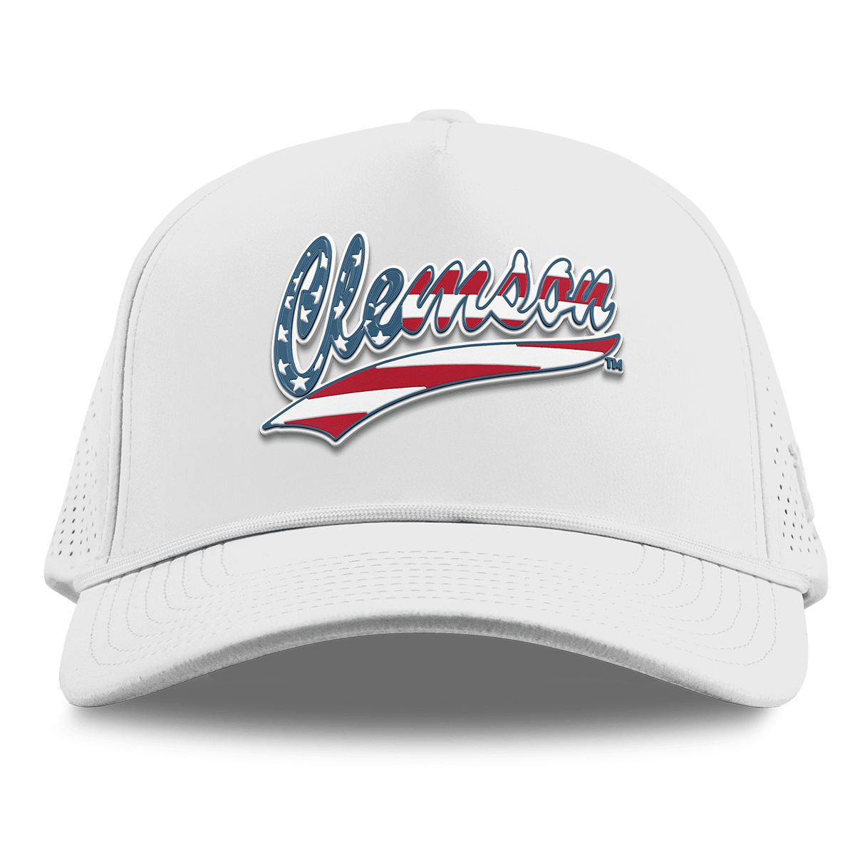 Clemson University "Clemson Stars & Stripes" Curved Elite XGen™ 5 Panel Rope White