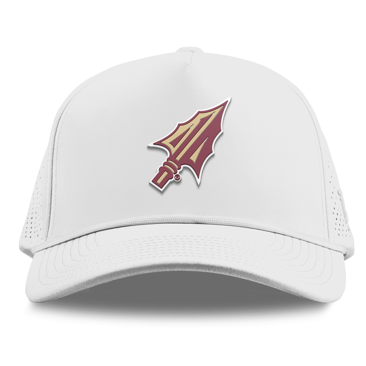 Florida State University "FSU Spear Tip" Curved Elite XGen™ 5 Panel Rope White