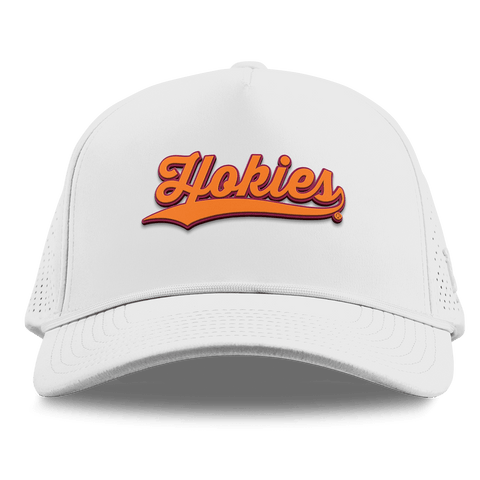Virginia Tech University "Hokies Script" Curved Elite XGen™ 5 Panel Rope White