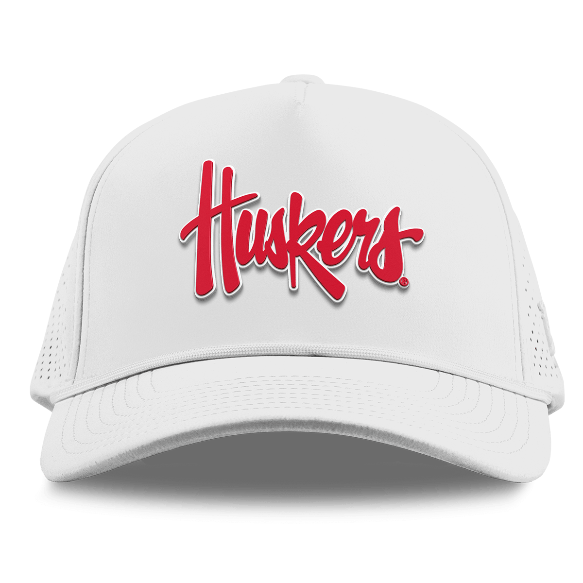 University of Nebraska "Huskers Script" Curved Elite XGen™ 5 Panel Rope White