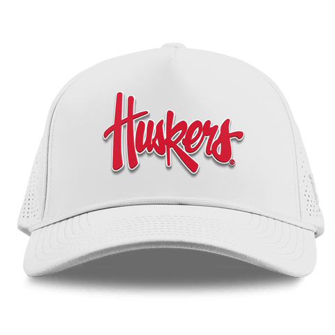 University of Nebraska "Huskers Script" Curved Elite XGen™ 5 Panel Rope White