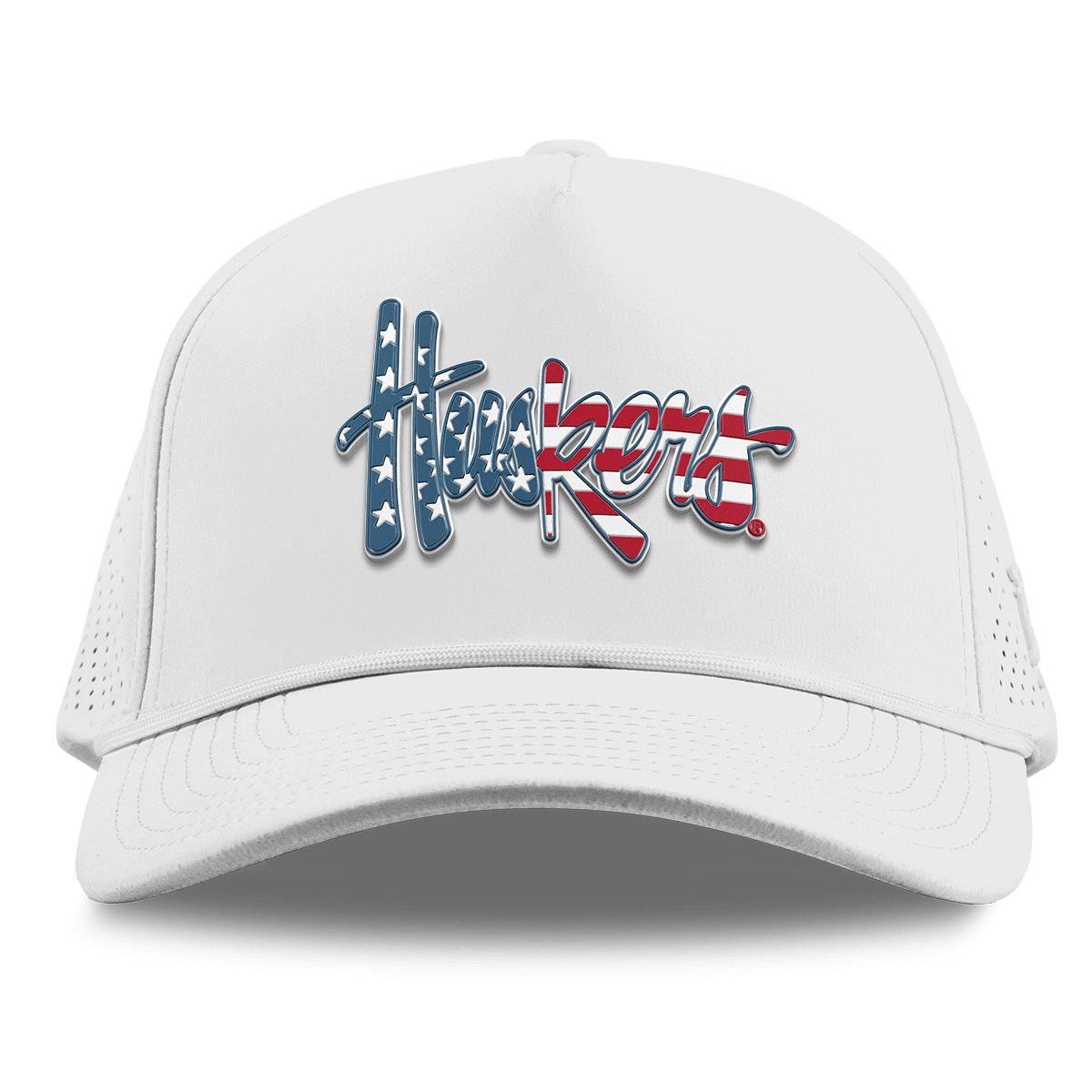 University of Nebraska "Huskers Stars & Stripes" Curved Elite XGen™ 5 Panel Rope White