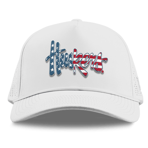 University of Nebraska "Huskers Stars & Stripes" Curved Elite XGen™ 5 Panel Rope White