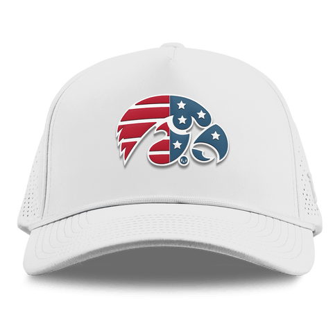 University of Iowa "Iowa Stars & Stripes" Curved Elite XGen™ 5 Panel Rope White