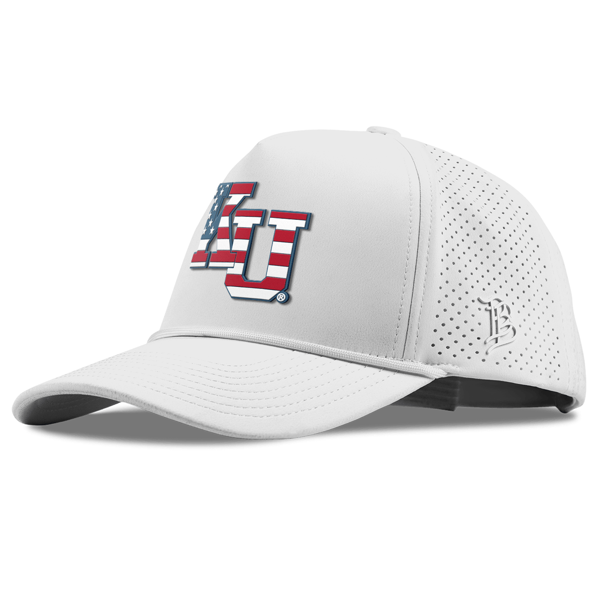 University of Kansas "Kansas Stars & Stripes" Curved Elite XGen™ 5 Panel Rope White