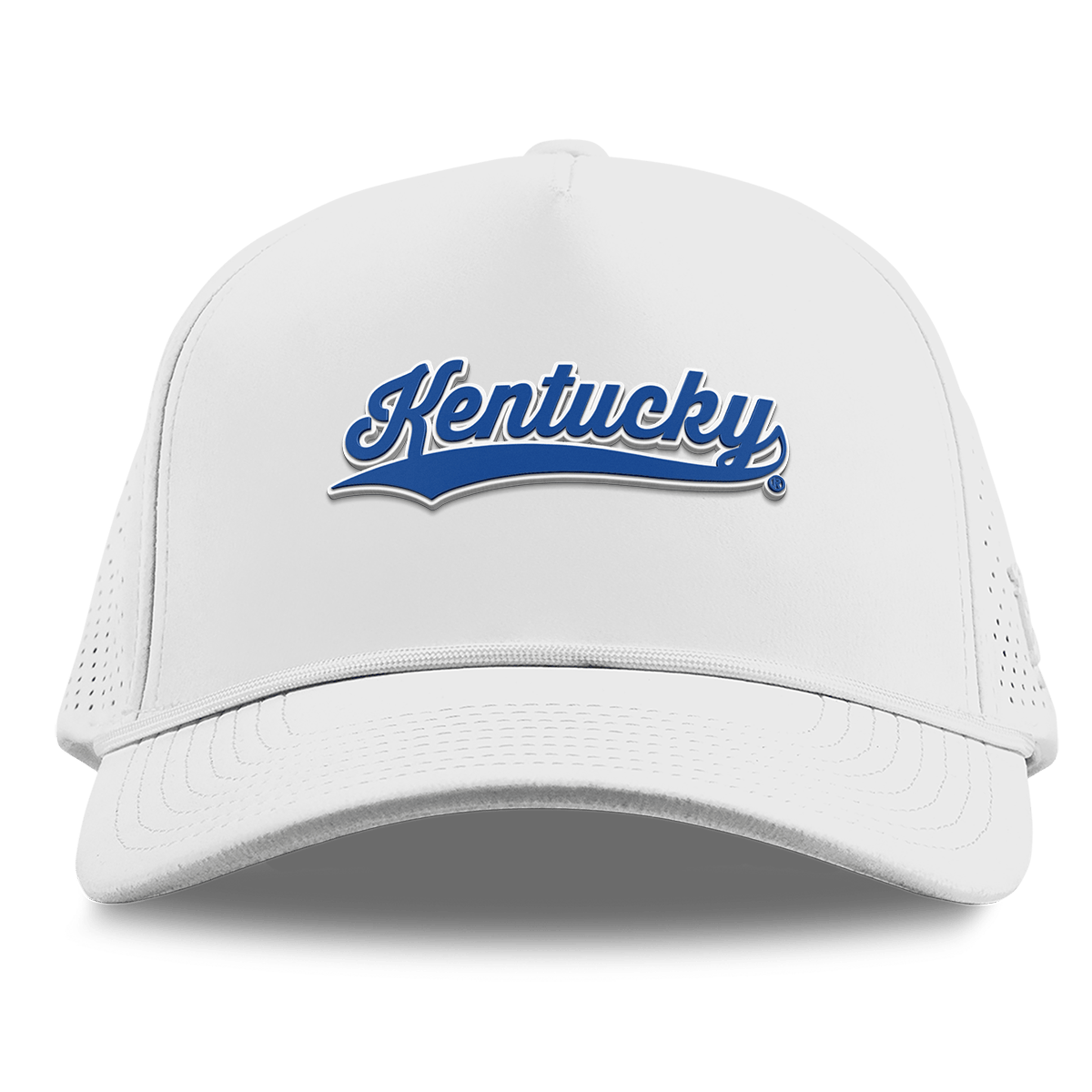 University of Kentucky "Kentucky Script" Curved Elite XGen® 5 Panel Rope White