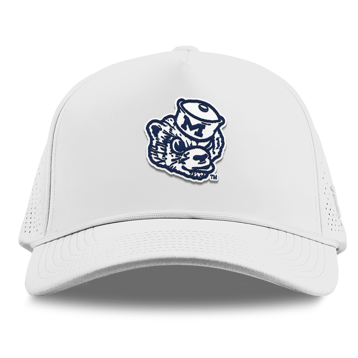 University of Michigan "Wolverbear" Curved Elite XGen® 5 Panel Rope White