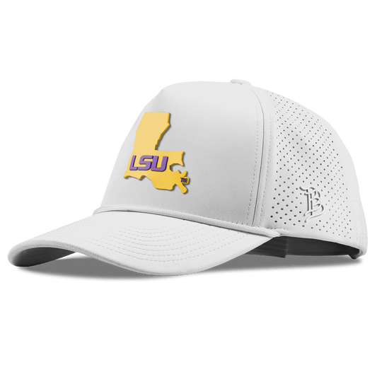 Louisiana State University "LSU Gold State" Curved Elite XGen™ 5 Panel Rope White