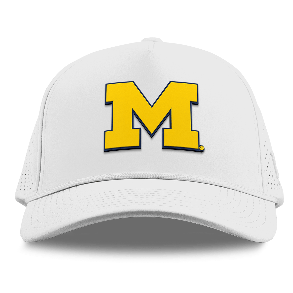 University of Michigan "Michigan Block" Curved Elite XGen™ 5 Panel Rope White