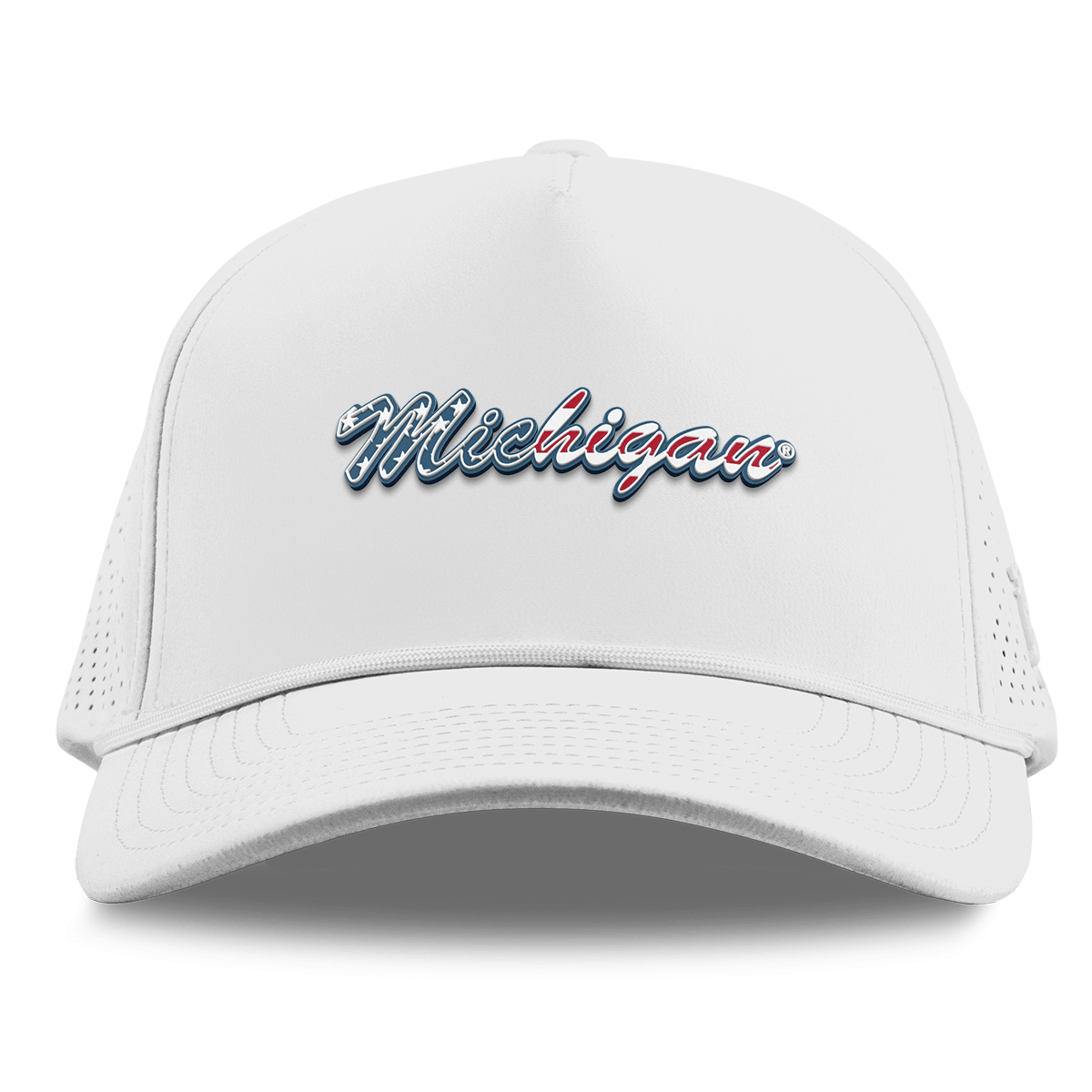 University of Michigan "Michigan Stars & Stripes" Curved Elite XGen™ 5 Panel Rope White
