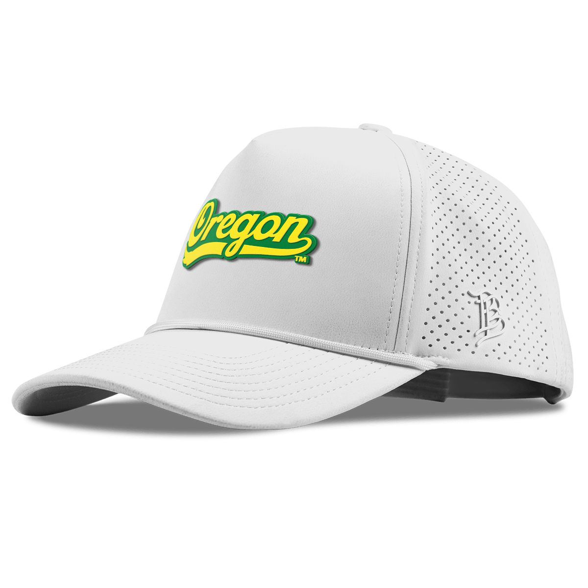 University of Oregon "Oregon Script" Curved Elite XGen™ 5 Panel Rope White