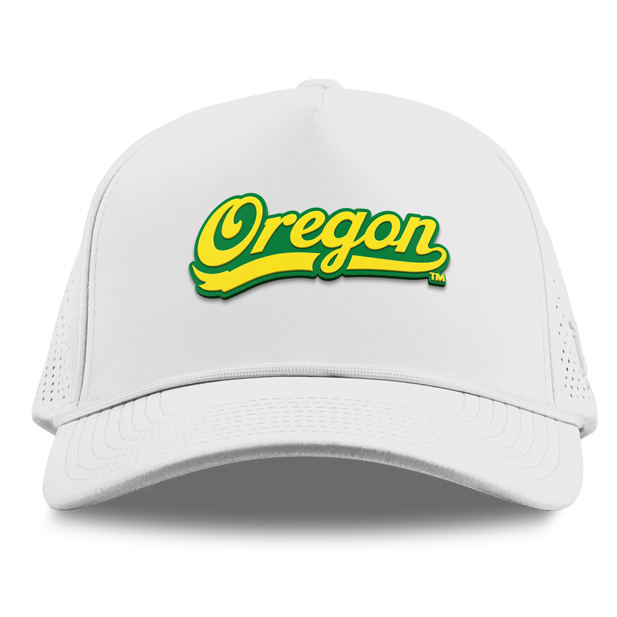 University of Oregon "Oregon Script" Curved Elite XGen™ 5 Panel Rope White