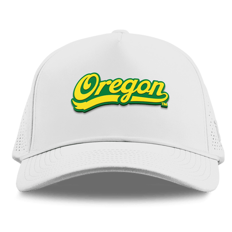 University of Oregon "Oregon Script" Curved Elite XGen™ 5 Panel Rope White
