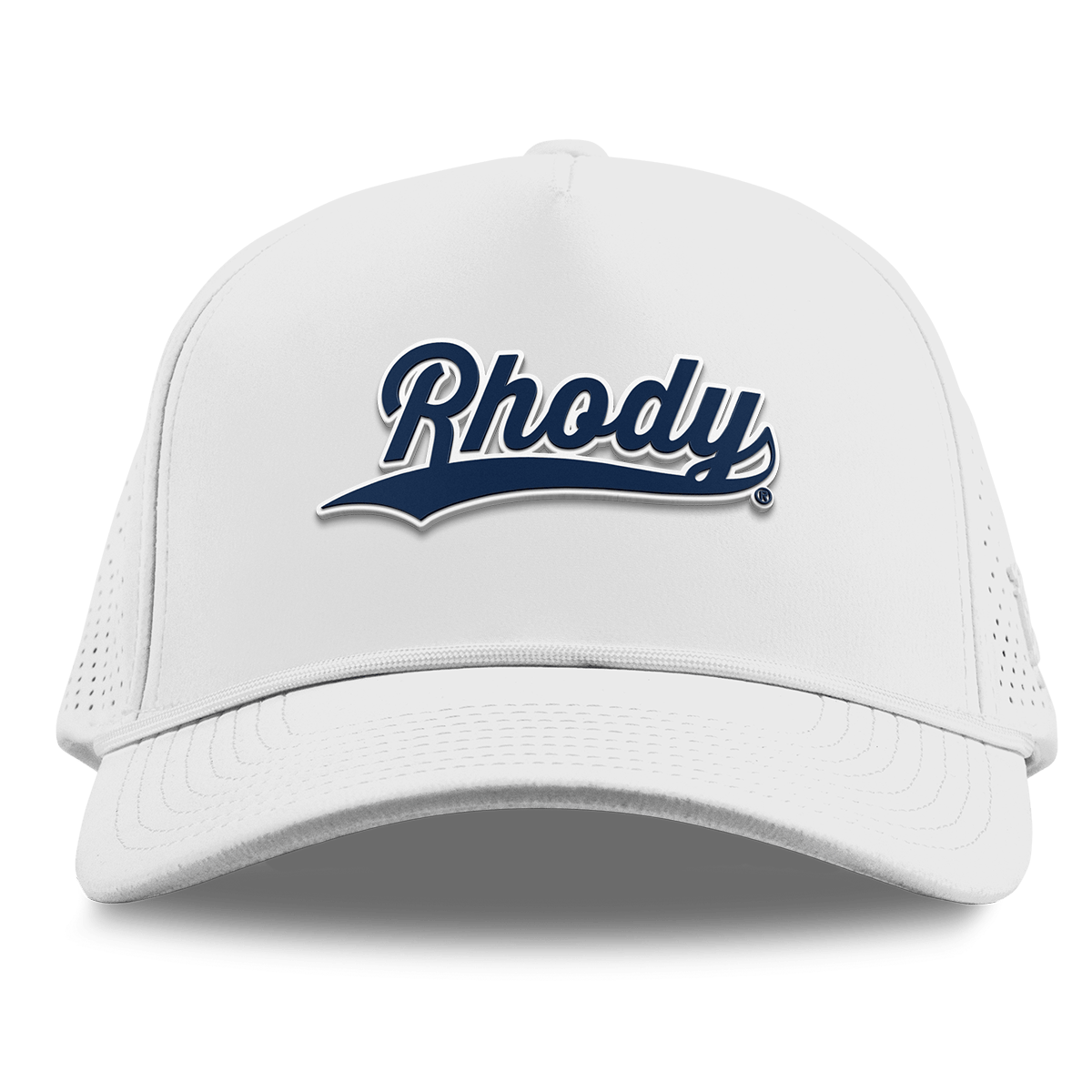 University of Rhode Island "Rhody Script" Curved Elite XGen™ 5 Panel Rope White