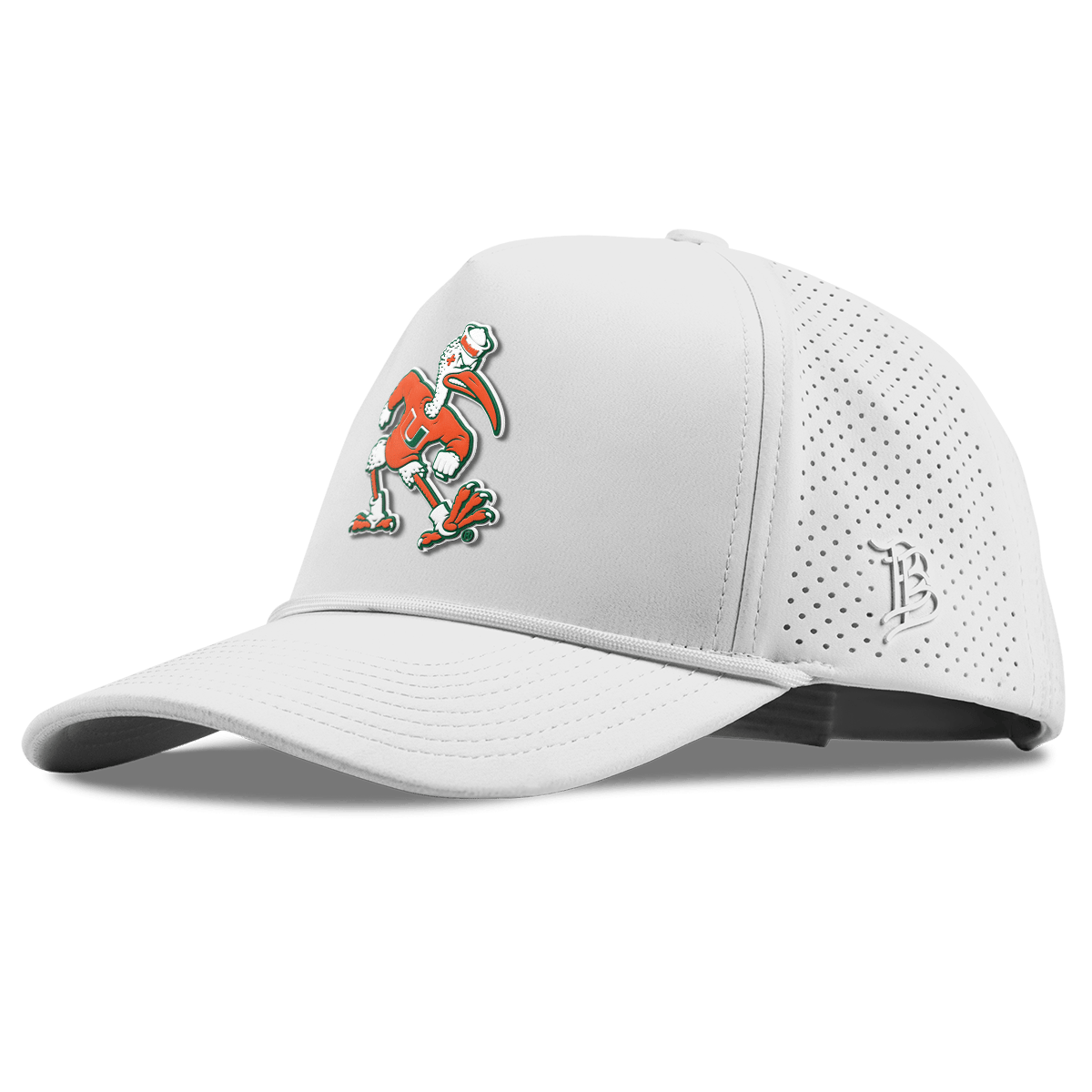 University of Miami "Sebastian the Ibis" Curved Elite XGen™ 5 Panel Rope White