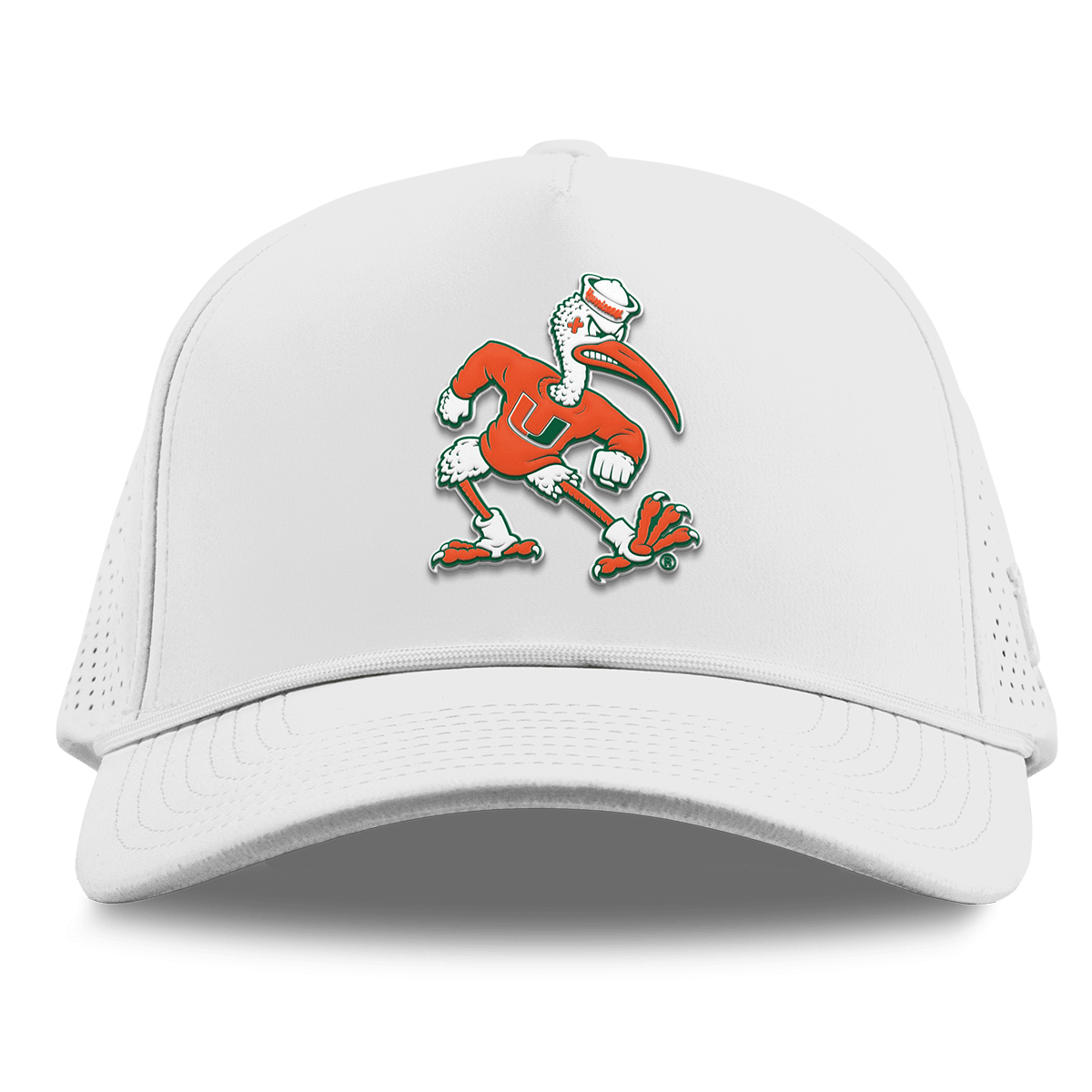 University of Miami "Sebastian the Ibis" Curved Elite XGen™ 5 Panel Rope White
